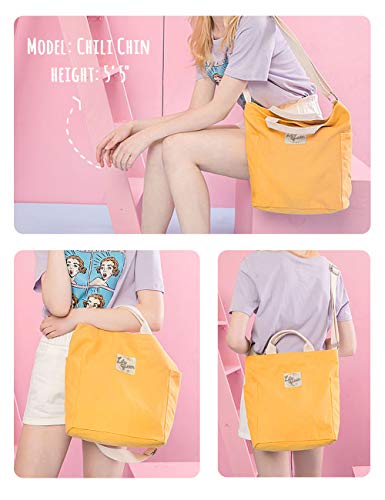 Lily queen Women Canvas Tote Handbags Casual Shoulder Work Bag Crossbody - color: Yellow