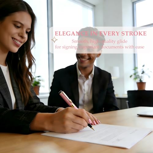 Fancy Pens for Women, Nice Rollerball Pens with Dragon Design, Elegant Gift Pen, Office & Signature Writing Pen, Refillable Black Ink Business Pen (Pink) - color: Pink