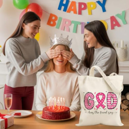 Christian Gifts for Women, Canvas Tote Bag, Faith Gifts for Women Girl Sister Inspirational Religious Gift Birthday - color: Pink Christian 756