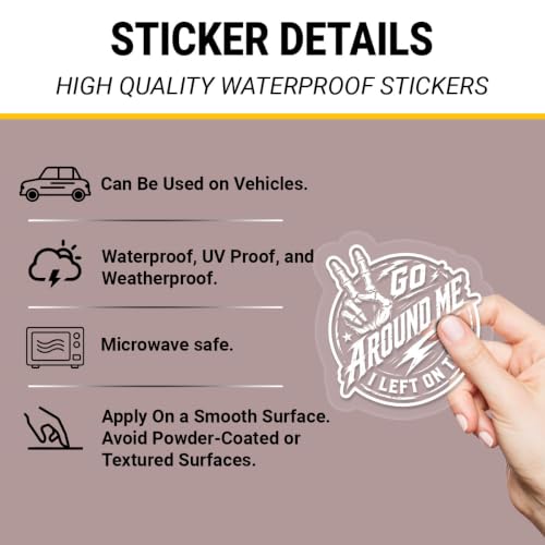 2PCS Funny Quote UV DTF Sticker, Go Around Me Window Car Decal 10in - color: Go Around Me