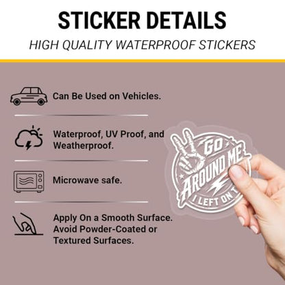 2PCS Funny Quote UV DTF Sticker, Go Around Me Window Car Decal 10in - color: Go Around Me