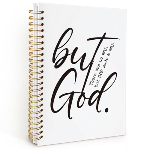 Wheatwin Bible Notebook for Women Men, Christian Journal, But God Inspirational Christian Church Notebook Hardcover Spiral Notebook 5.5x8.3 - color: But god