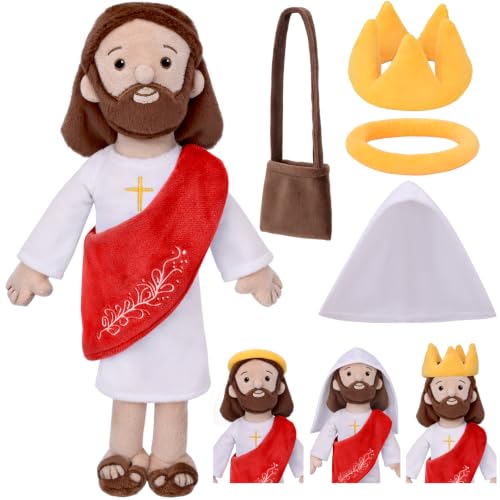 Dressable Jesus Plush, Keepsake Toy for Baptism, Easter & Christmas (Red) - color: Red