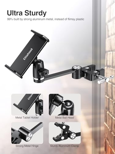 elitehood 8.5in Long Arm iPad Mic Stand Holder for Microphone Music Stand - size: 8.5in Arm
