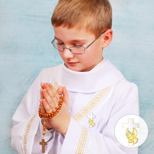 Weddingcrowye 8/50/100/200 Pcs Small Cross Praying Hand Lapel Pins