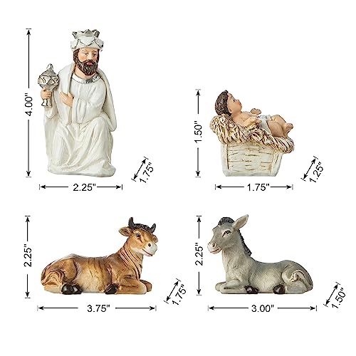 Glitzhome Christmas Nativity Set Nativity Scene Set Indoor 8 in Resin Nativity Figurines Set 11 Pcs Removable Angel Statue Ivory Nativity Sets & Figures Christian Holy Family Figure with Baby Jesus - color: Ivory Nativity Set