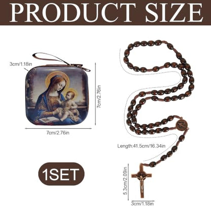 Catholic Rosary Beads, Rosarios Cross Pendant Decorative Prayer Box - color: Style-2