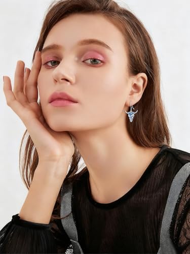 Dorunmo 925 Sterling Silver Mustard Seeds Dangle Earrings for Women Mountains Earrings Hypoallergenic Christmas Jewelry Gifts for Women - style: Bull Skull