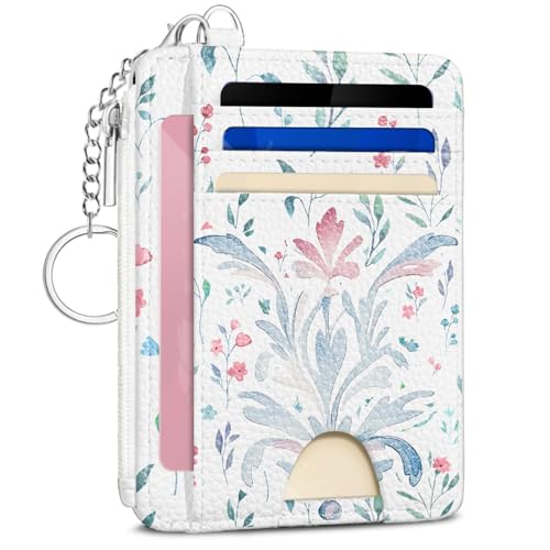 Floral Credit Card Holder Wallet, Slim RFID Blocking Card Case - color: Bloom