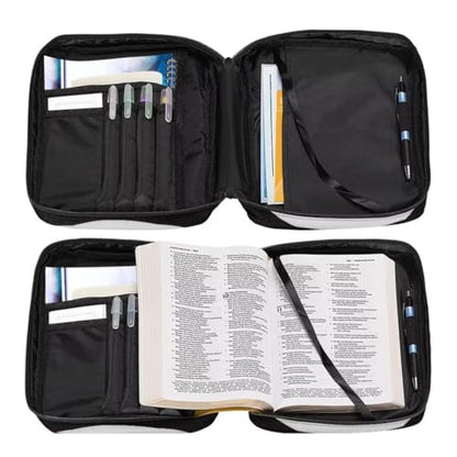 Coldinair Baseball Bible Cover for Women Girls Butterfly Bible Case Scripture Study Carrying Book Cover Church Bag Protective with Handle and Zippered Pocket - color: Baseball,white