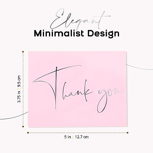 GardenCity Thank You Cards - 30 Pack (Blush Pink) - color: Blush Pink / Silver Foil