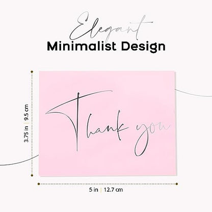 GardenCity Thank You Cards - 30 Pack (Blush Pink) - color: Blush Pink / Silver Foil