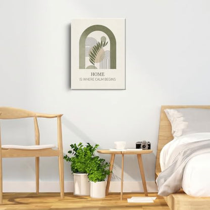 BEASTZHENG Home Is Where Calm Begins Boho Canvas Wall Art Home Accent - color: Home calm