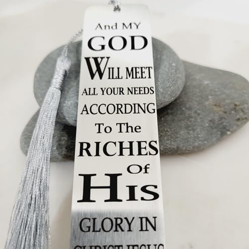 Christian Psalm Bookmarks, Bible Verse Gifts, Metal Bookmarks (Philippians 4:19 Bookmark Gifts) - color: Philippians 4:19 Bookmark Gifts
