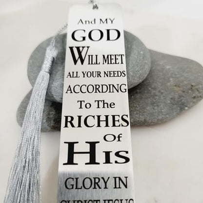 Christian Psalm Bookmarks, Bible Verse Gifts, Metal Bookmarks (Philippians 4:19 Bookmark Gifts) - color: Philippians 4:19 Bookmark Gifts