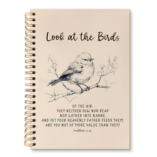 huester Vintage Christian Bird Notebook Journal, Bible Scripture Journal for Women, Religious Bible Notebooks for Note Taking, Christian Gifts for Women Hardcover Spiral Notebook, 5.5x8.3 Inch