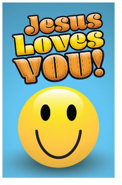 Jesus Loves You! (Mini Gospel Tract Card - Packet of 100 - KJV) - size: 2.25 inches x 3.5 inches