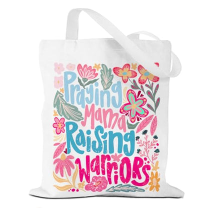 Mama Mom Tote Bag Mom Birthday Gifts Canvas Tote Bag, Reusable Canvas Shoulder Bags for Grocery Shopping, Beach 01 - color: Prayingmama
