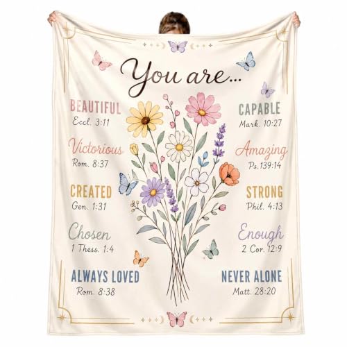 Christian Inspirational Blanket, 50×60in Soft Faith Flannel Blanket - color: Christian Blanket-02