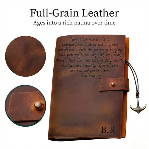 Personalized Leather Prayer Journal – Christian Bible Study & Scripture
