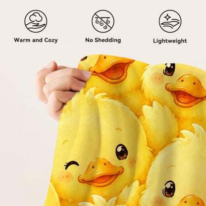Cute Yellow Duck Throw Blanket Kawaii Duckling Stuff Gifts 40''X50'' - color: Duck, size: 40''x50''