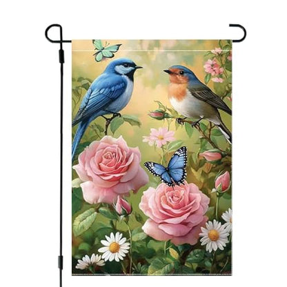 Spring Summer Bird Garden Flags for Outside 12x18 Double Sided - color: Blue Bird, size: 12x18 Inches