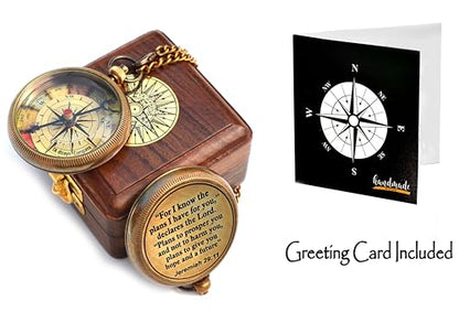 For I Know The Plans I Have For You, Jeremiah 29:11, Solid Brass Directional Engraved Compass, Baptism Gifts for Boys Girls, First Communion, Christian Gifts for Men, First Confirmation Gifts for Boys - style: #4 for I Know The Plans Compass