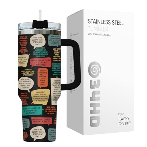 34HD Daddy Keep All My Dad Jokes Base 40 oz Tumbler with Handle, Dad Gift - color: Dad Jokes