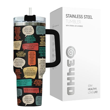 34HD Daddy Keep All My Dad Jokes Base 40 oz Tumbler with Handle, Dad Gift - color: Dad Jokes