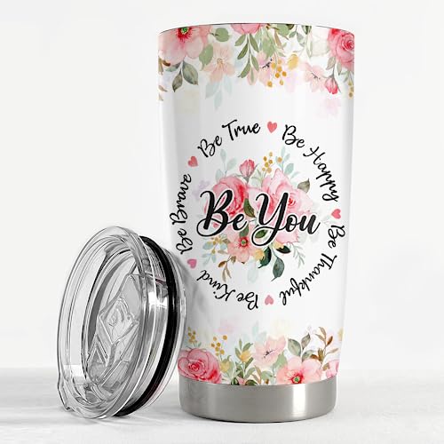 SANDJEST Sometimes You Forget You're Awesome Tumbler 20oz Inspirational Gifts Stainless Steel Insulated Tumblers Coffee Travel Mug Cup Gift for Coworkers Friends Sister Birthday Christmas - color: Inspirational