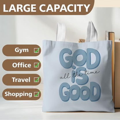 Preppy Coquette Pink Tote Bag, Trendy Shoulder Canvas Tote Bags, Durable Reusable Grocery Bag for Shopping and Travel - color: Blue God