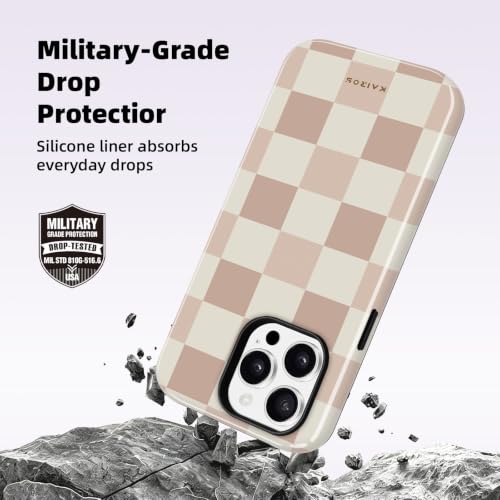 Kairos for iPhone 13 & iPhone 14 Case - Military Protection Checkerboard - color: beigeboard, size: iPhone 13 / iPhone 14(6.1",2021/2022)