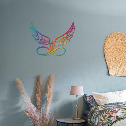 DUOOLN Angel Wings Metal Wall Decor Art, Abstract Butterfly Sculpture-Red - color: Red - Angel's Wings