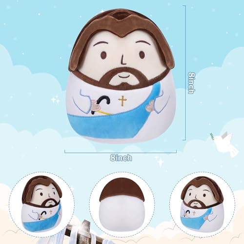 Jesus Plush Pillow Religious Gift - Christian Plush Toy Divine Inspiration Beautiful Cross Embroidery, Jesus Stuffed Christmas - style: Crutch Jesus Blue