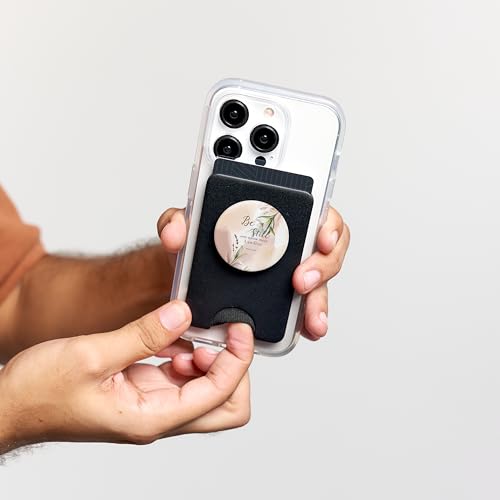 Be Still Bible Verse Christian Quote Minimalist Floral PopSockets PopWallet for MagSafe - style: Magnetic PopWallet