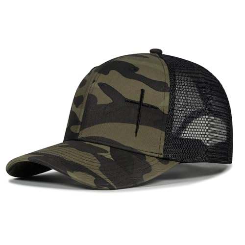Christian Hats for Men Women,Jesus Cross Hat Christian Religious Gifts for Birthday/Christmas - color: 391.camo-9