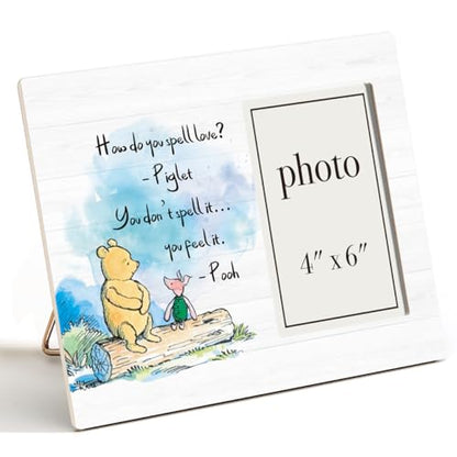 Pooh Bear Quote Picture Frame, Nursery Gifts for Kids Grandkids - color: Love