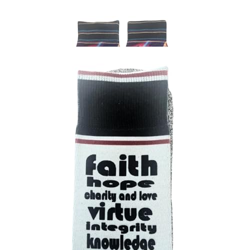 Bible Verse Socks for Men, Christian Scripture Crew Socks, Faith Gift - color: Just Tryna Be Like Jesus