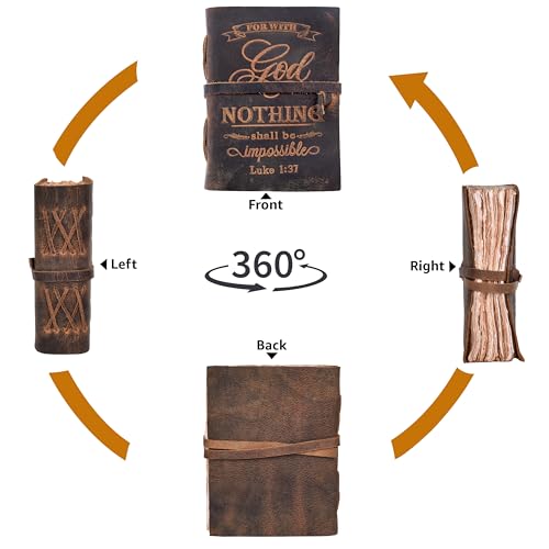 LEATHER VILLAGE Bible Journal, Distressed Brown 7x5. - color: Distressed Brown, size: 7 inches X 5 inches