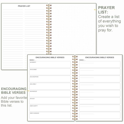 Heveboik Bible Study Journal/Notebook – Church Notes Notebook – Note Taking & Journaling Kit, 5.8" x 8.5", Green - color: Green