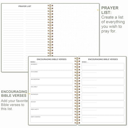 Heveboik Bible Study Journal – Church Notes Notebooks – Note Taking & Journaling Kit, 5.8" x 8.5", Green - color: Green