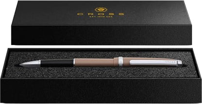 Cross Lume Mocha Polished Chrome Rollerball Pen, Medium Point, Black Ink - color: Brown