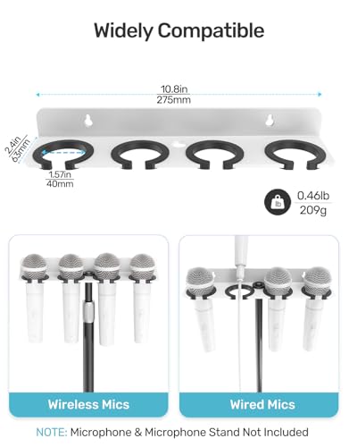 4-Slot Multi Microphone Holder + Desktop Microphone Stand