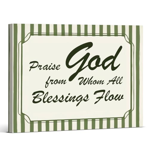 Christian Bible Verse Wall Art Decor - Religious Scripture Praise God Canvas Print Picture Vintage Striped Wall Decor for Home Living Room Bedroom 8x10 Inch Framed - color: color-h