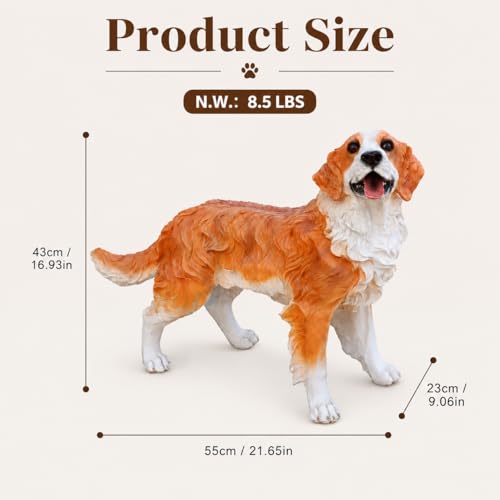 Realistic Large Dog Garden Statue, Lifelike Sitting Resin Dog Figurine, Weather-Resistant Outdoor Sculpture for Yard, Lawn, and Pet Memorial Gift - color: Tricolor (Black, White, Tan)