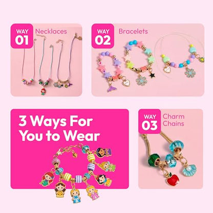 JOVA Klever Kits Princess Bracelet Making Kit, Jewelry Making Kit, Bracelets for Girls, Crafts for Kids, 4 Year Old Girl Birthday Gifts, Over 650 Beads, Make 30+ Designs