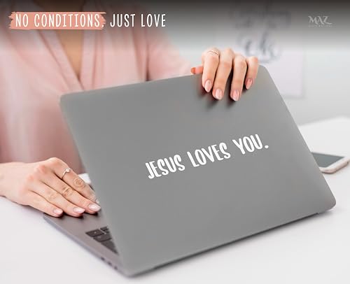 MAZ DISTRIBUTIONS – Jesus Loves You Sticker – Vinyl Decal for Truck Window – Removable Waterproof Sticker for Helmet – Useable Indoor and Outdoor – Easy use for Car, Van, and Bike – MAZ – 463
