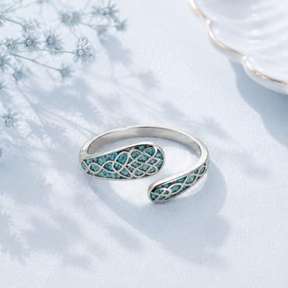 Turquoise Spoon Rings Sterling Silver Spoon Jewelry Gift For Women - color: Celtic Knot