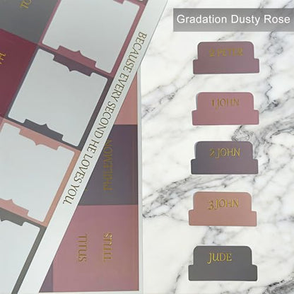 Vorscrin-Laminated Bible Tabs for Women and Men, Gold Foil Lettering Design, Reposition and Large Print Stickers, Bible Study Supplies, 90 Chapters Labels for Easy Navigation(Dusty Rose) - color: Dusty Rose