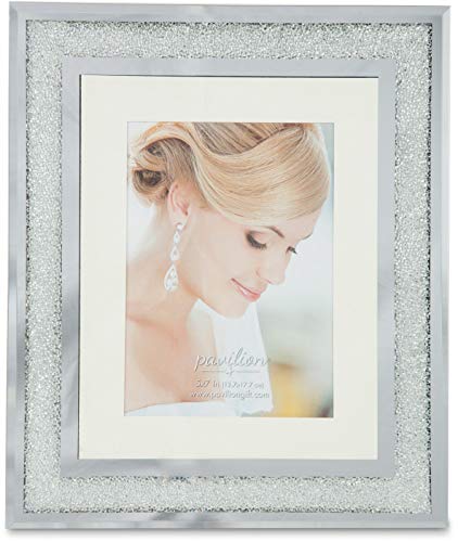 Pavilion Gift Company Glorious Occasions Crystal Wedding Picture Frame, 5" x 7", White - color: White
